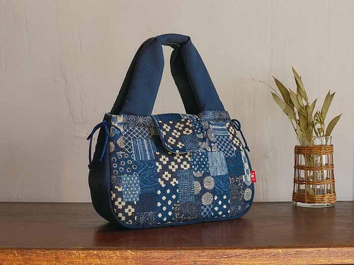 予約 日本製 布工房紡ぎ 和トート 紺_2