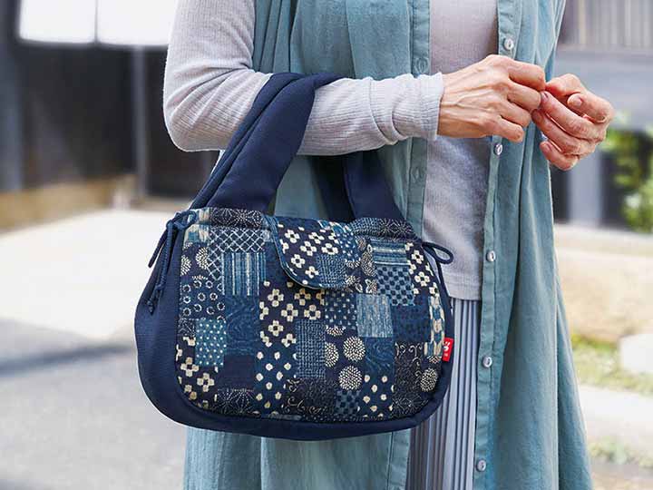 予約 日本製 布工房紡ぎ 和トート 紺_3