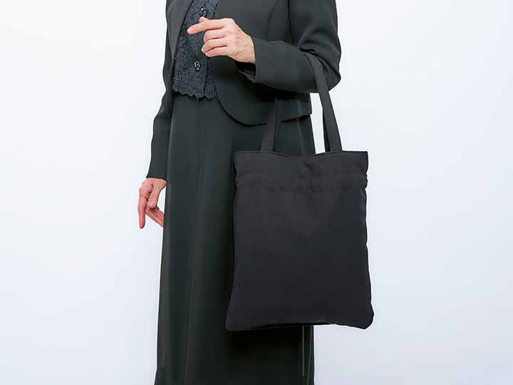 予約 日本製 布工房紡ぎ 和トートきんちゃく 黒_5