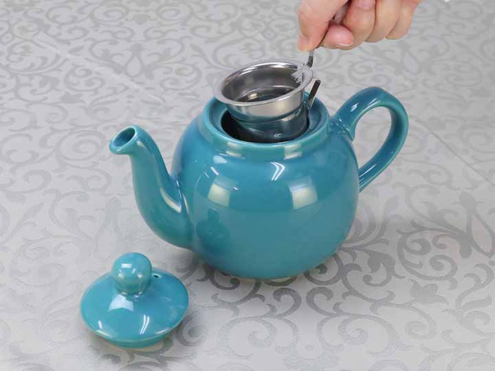 予約　＜ロンドンポタリー＞ファームハウスティーポット　アクア_3