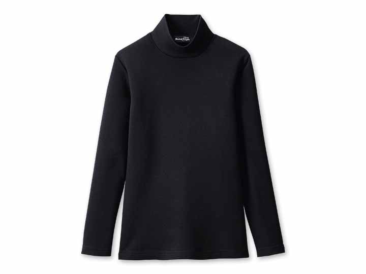 予約　あったか起毛着やせプルオーバー　ブラック　Ｌ