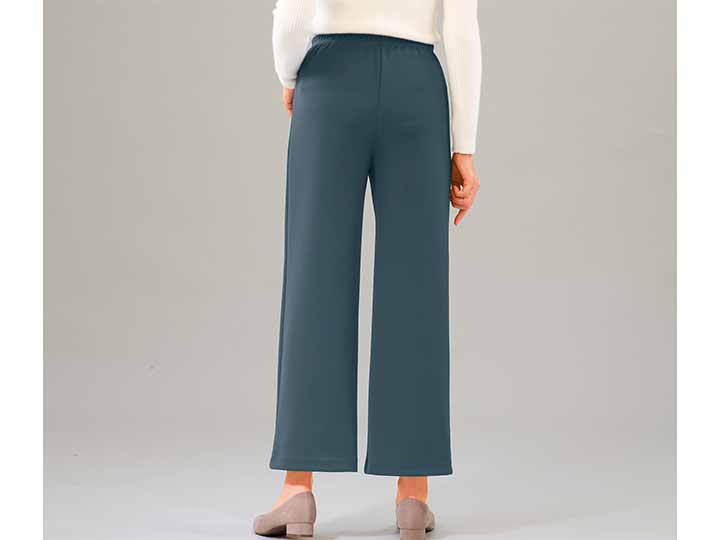 予約　ゴム替えできる裏起毛あったかミラクルワイドパンツ　グレー　ＬＬ_2