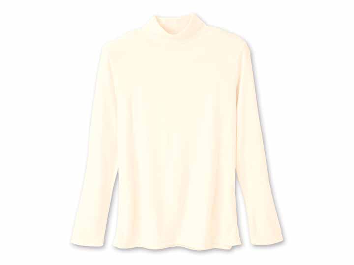 予約　ふわっととろけるハイネックシャツ　オフホワイト　Ｍ