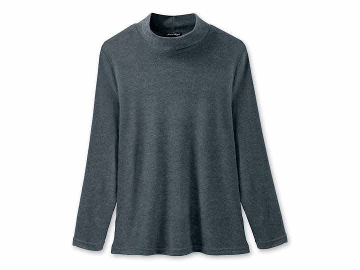 予約　ふわっととろけるハイネックシャツ　チャコール　Ｍ