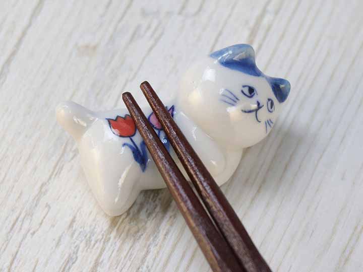 予約　＜瀬戸焼＞手描きねこ箸置　3柄組_2