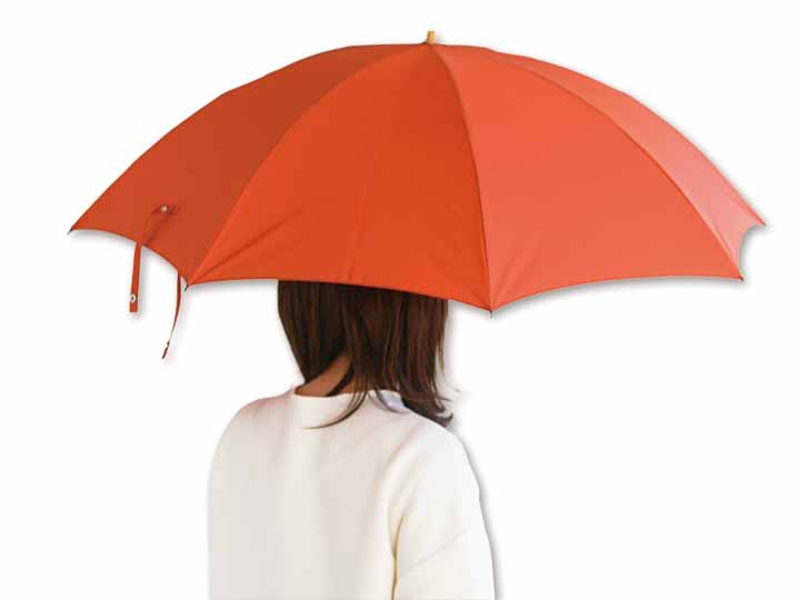 予約　小宮商店　ミラトーレ55CM折りたたみ傘　オレンジブラウン_3