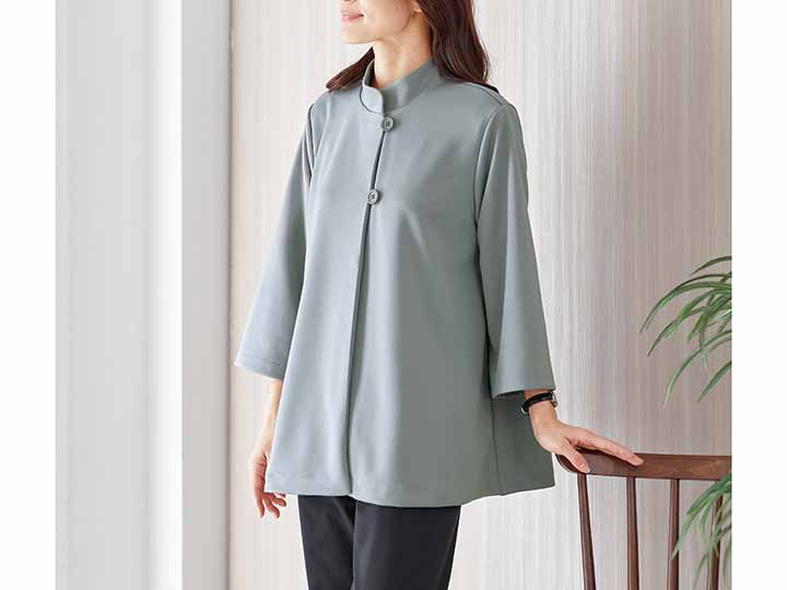 予約　サラッと快適ポンチョ風ジャケット　グレー　Ｍ〜Ｌ_3