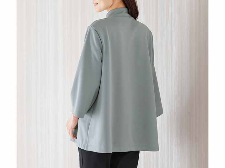 予約　サラッと快適ポンチョ風ジャケット　グレー　ＬＬ〜3Ｌ_4