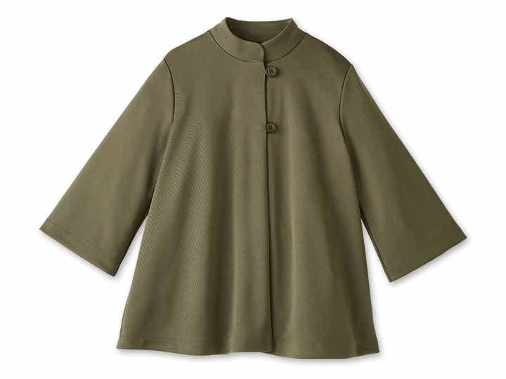 予約　サラッと快適ポンチョ風ジャケット　カーキ　ＬＬ〜3Ｌ