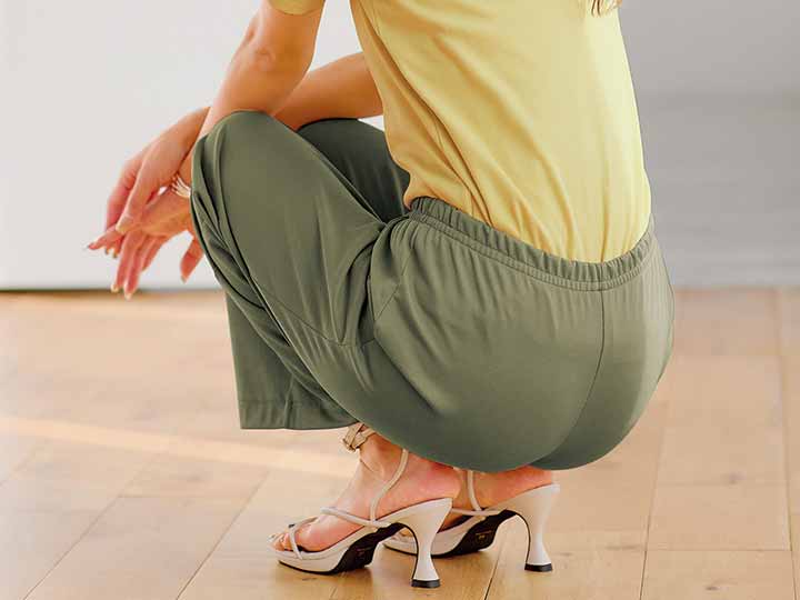 予約　まるで木陰のミラクルワイドパンツ　オリーブ　3Ｌ_4