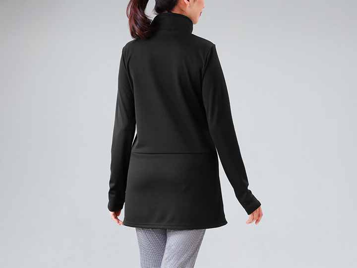 予約　吸汗速乾スポーツチュニック　ブラック　Ｌ_5