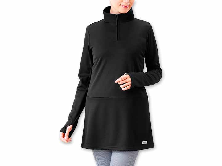 予約　吸汗速乾スポーツチュニック　ブラック　ＬＬ_4