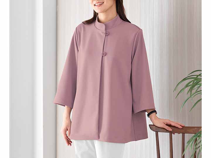 予約　サラッと快適ポンチョ風ジャケット　ローズグレー　ＬＬ〜3Ｌ_2