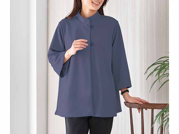 予約　サラッと快適ポンチョ風ジャケット　バイオレット　ＬＬ〜3Ｌ_2