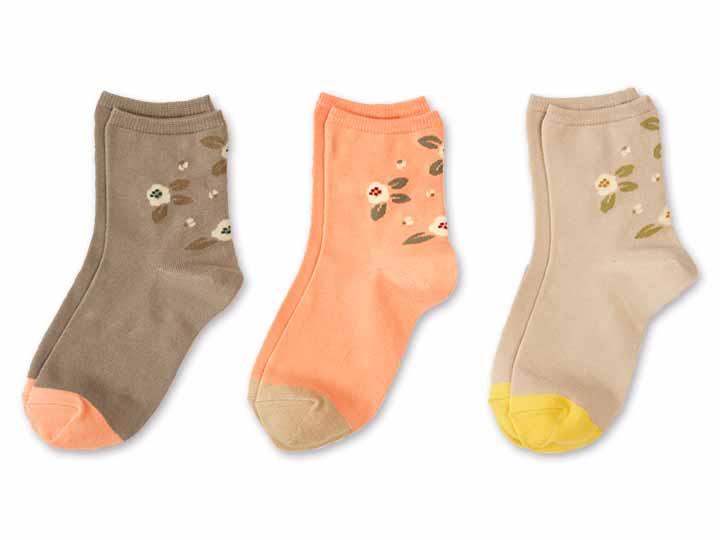 予約　日本製　口ゴムゆったりツバキソックス