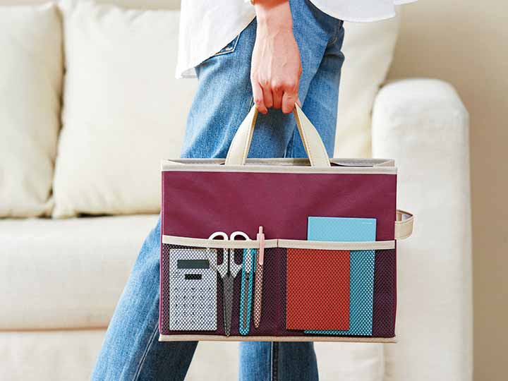 予約　持ち運びできる収納ボックスバッグ3色組_4