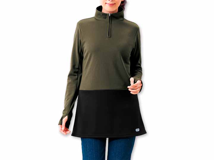 予約　吸汗速乾スポーツチュニック　カーキ　ＬＬ_3