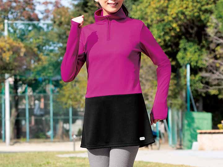 予約　吸汗速乾スポーツチュニック　ピンク　ＬＬ_2