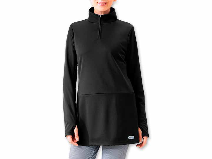 予約　吸汗速乾スポーツチュニック　ブラック　Ｍ_3