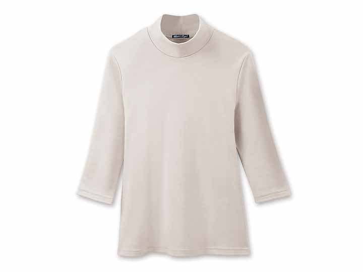 予約　まるで木陰の7分袖ハイネックシャツ　グレー　ＬＬ