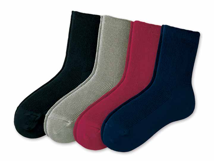 予約　日本製　綿90％リブソックス　ダーク　24〜25CM