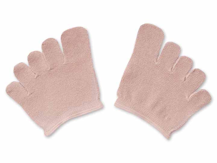 予約　日本製　麻混5本指ハーフソックス