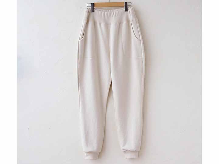 予約　裏毛アズマ編みスウェットパンツ【キナリ】