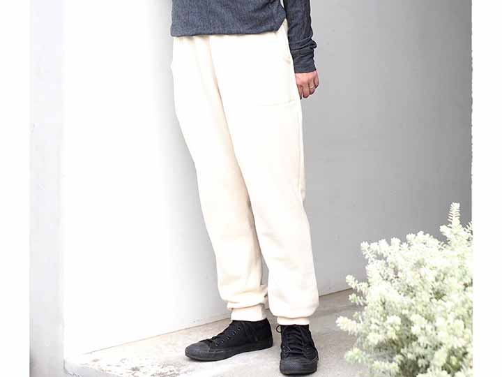予約　裏毛アズマ編みスウェットパンツ【キナリ】_3