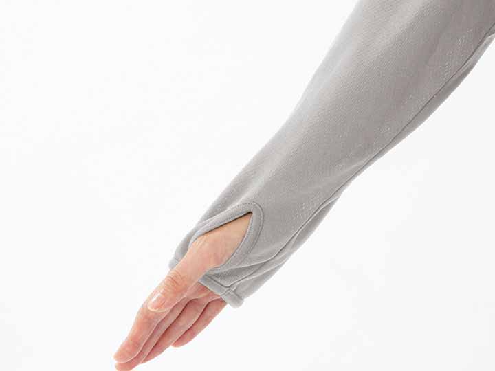 予約　ひんやり快適風が通るＵＶパーカー　ライトグレー　Ｍ〜Ｌ_3