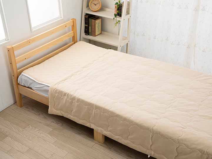 洗える手引真綿敷きパッド ベージュ_3