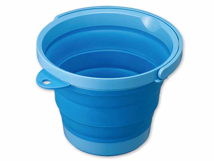 ソフトバケツ フタ付き ブルー_2