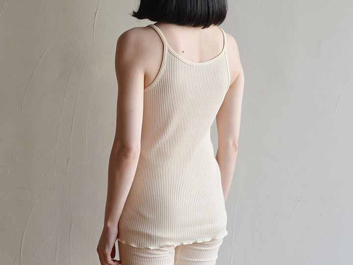 予約 リブキャミソール オフホワイト_2