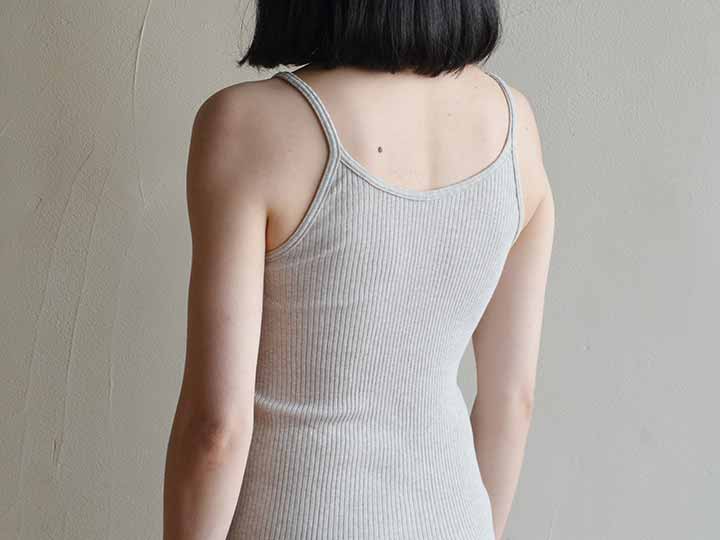 予約 リブキャミソール グレー_2