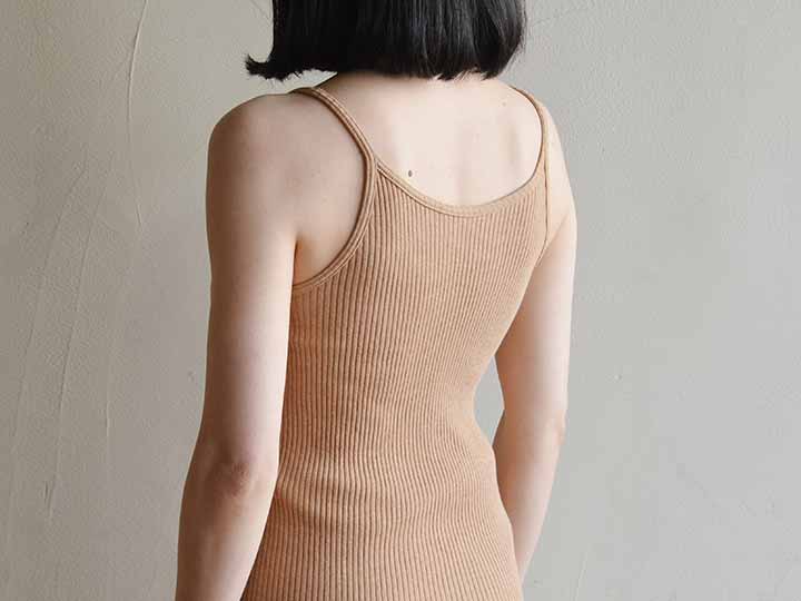 予約 リブキャミソール ブラウン_2