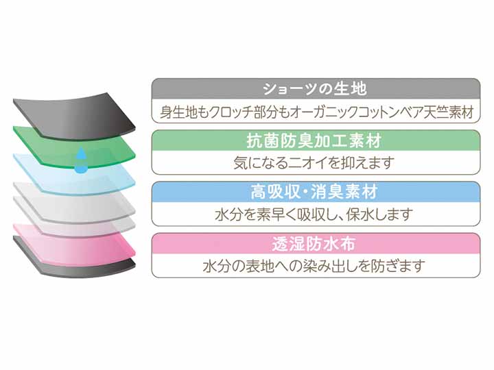 予約 ナチュラムーン オーガニックコットン 吸水ショーツ チャコールグレー M−L_4