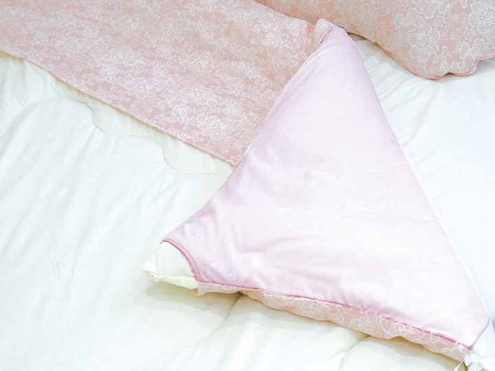 花柄ガーゼのふとん衿カバー コーラルピンク_2