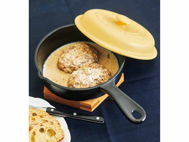 萬古焼　耐熱陶器のスキレット深型　ふた付き_2