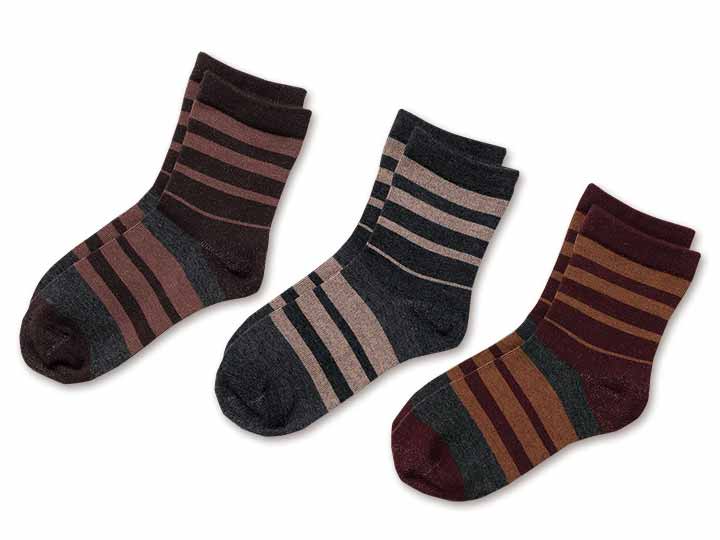 予約　日本製　薄くてもあったかボーダーソックス