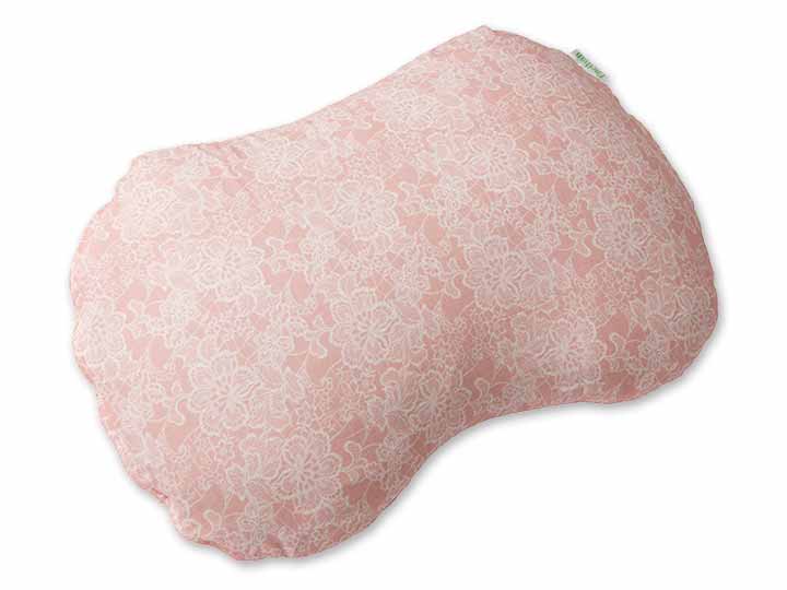 花柄ガーゼのふわふわフェミニン枕　替えカバー付き（コーラルピンク）