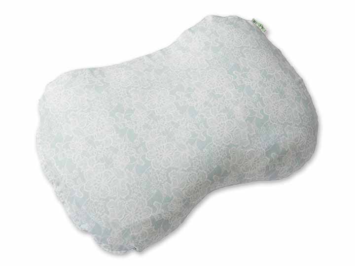 花柄ガーゼのふわふわフェミニン枕　替えカバー付き（ミントブルー）