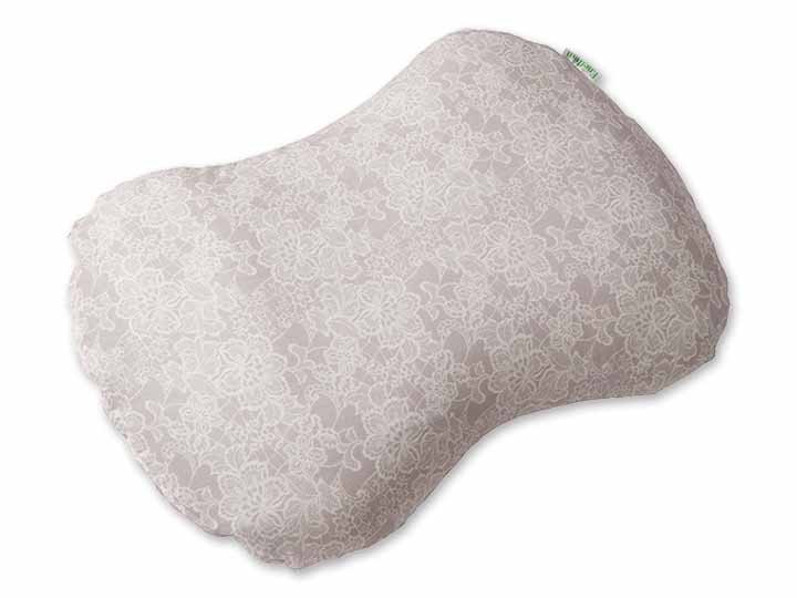 花柄ガーゼのふわふわフェミニン枕　替えカバー付き（シルバーグレー）
