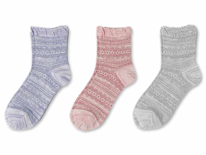 予約　日本製　やわらかコットンクルー丈ソックス