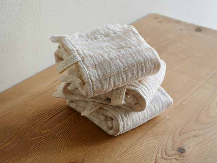 予約 スラブガーゼ ウォッシュタオル ブラウン_2