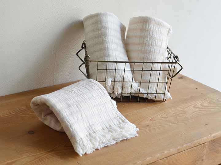 予約 スラブガーゼ フェイスタオル ブラウン_3