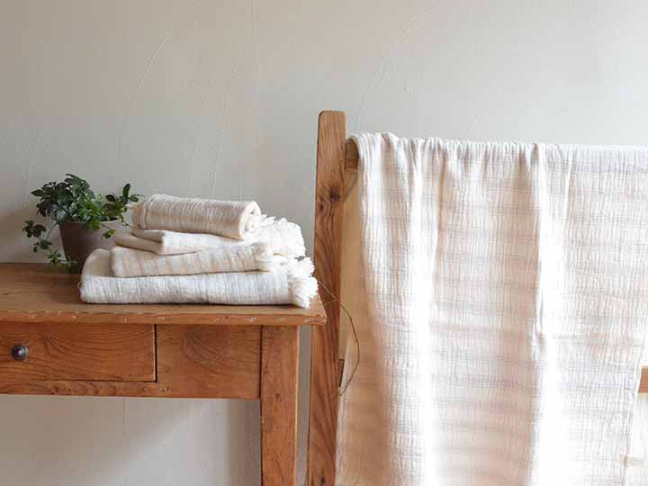 予約 スラブガーゼ バスタオル パープル_3