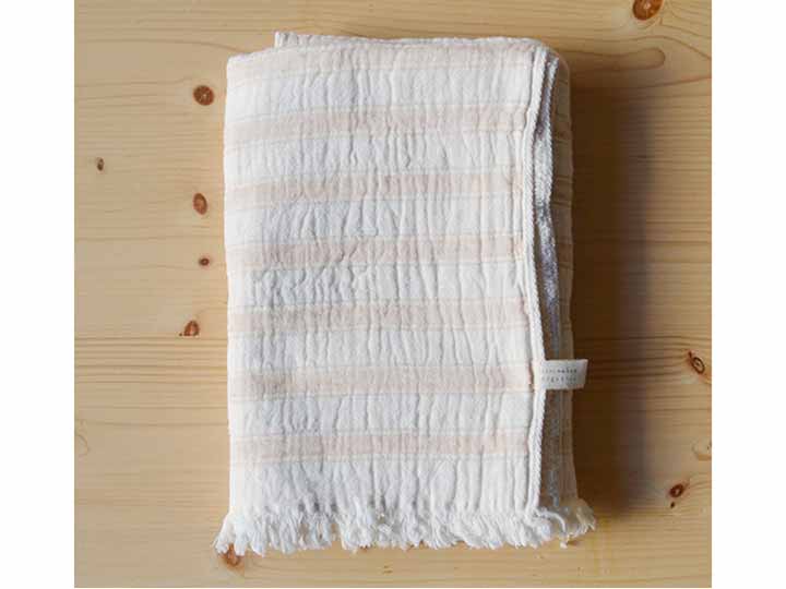 予約　スラブガーゼ　バスタオル　ブラウン