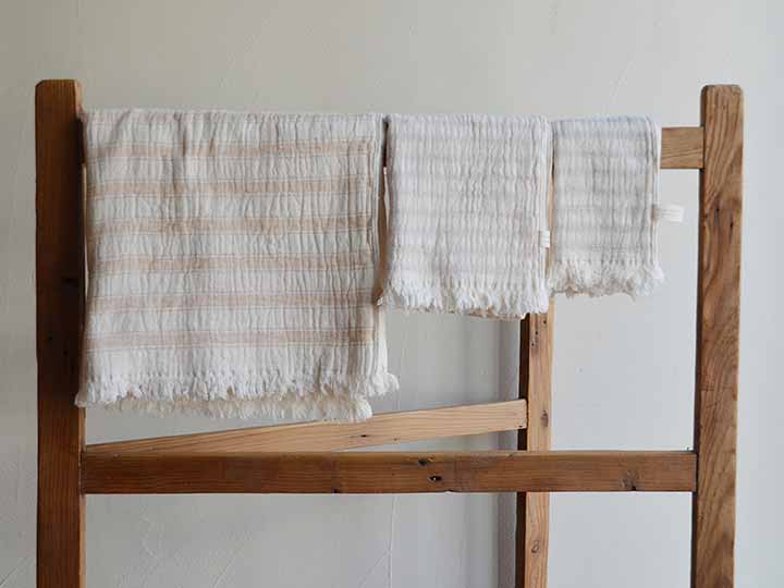 予約 スラブガーゼ バスタオル ブラウン_3