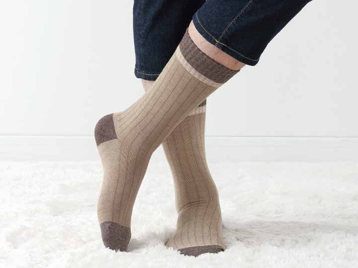 予約　あったかツイードネップメンズソックス_2