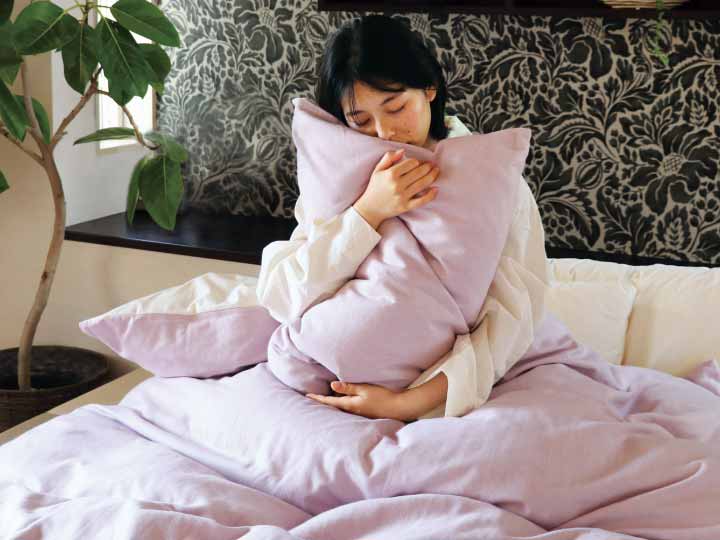 播州織あったか起毛掛カバー　シングル　すもも_3