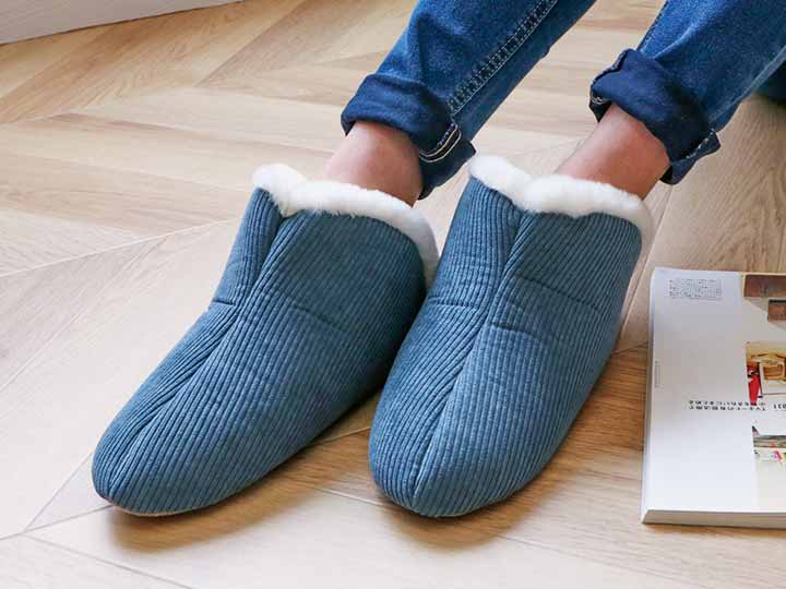 予約 甲高ルームスリッパ ネイビー M_2